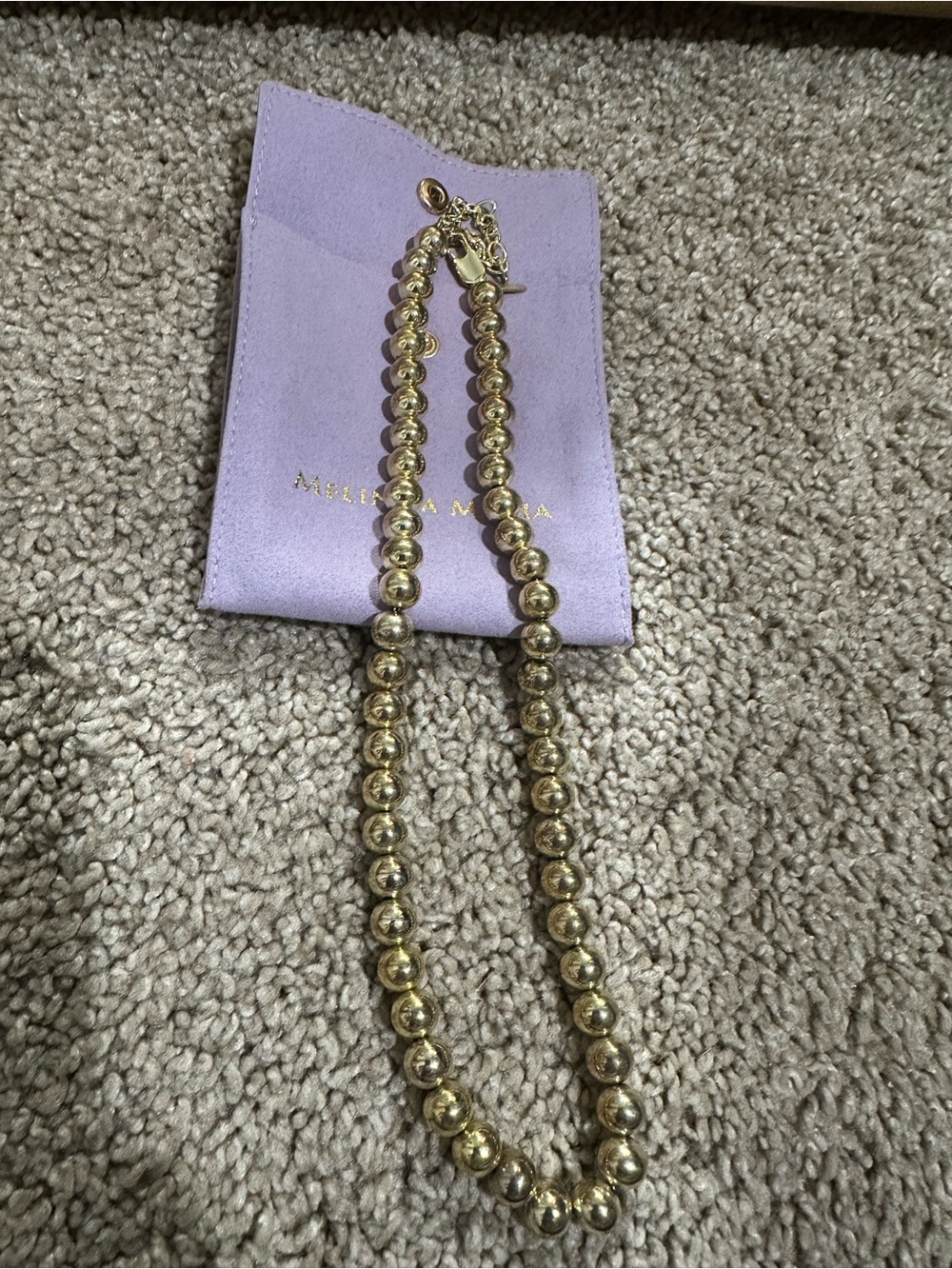 New Melinda Maria Life's A Ball Infinity Necklace 18K Gold Plated